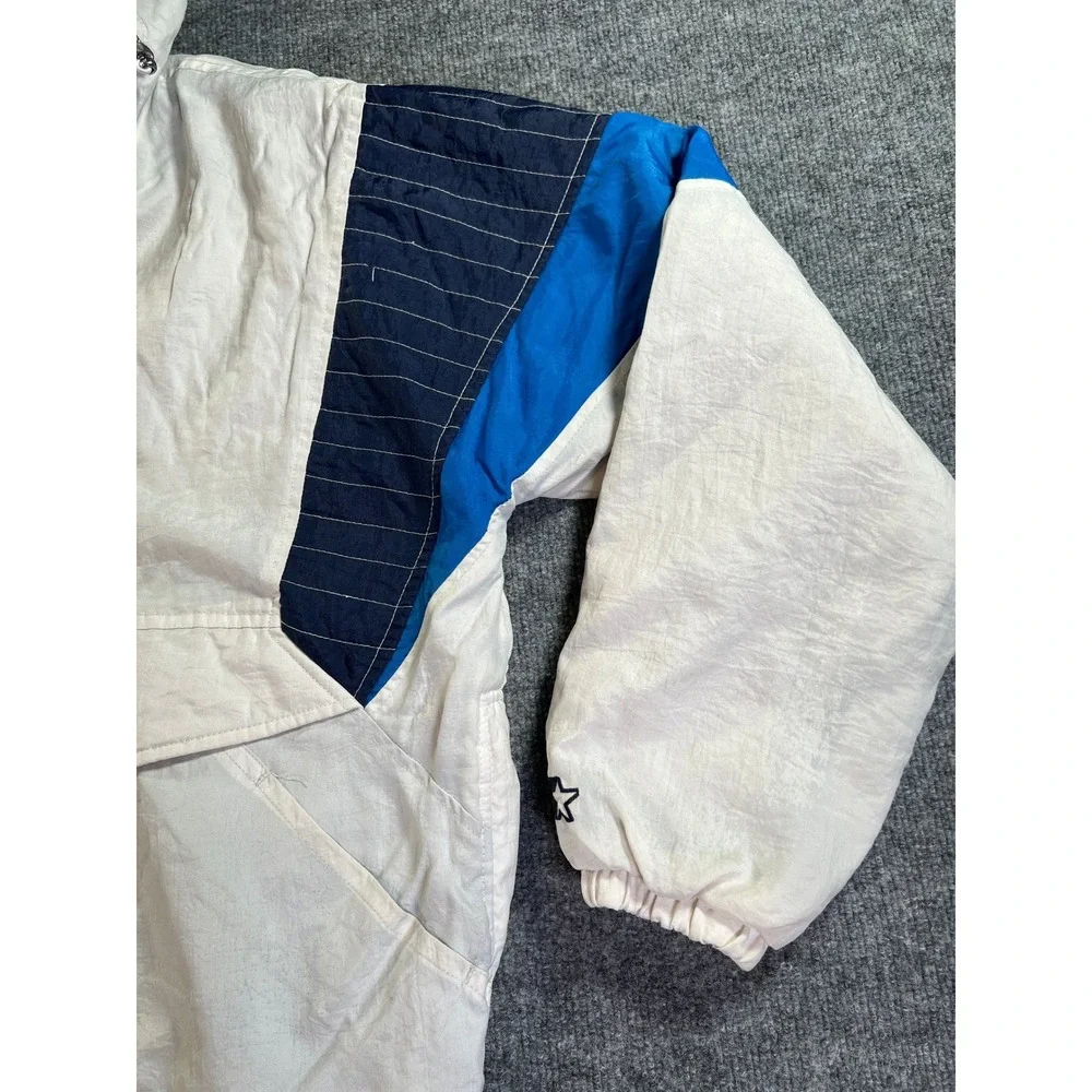 Vintage Starter Winnipeg Jets Jacket Mens Large White Blue 90s NHL Pullover Logo